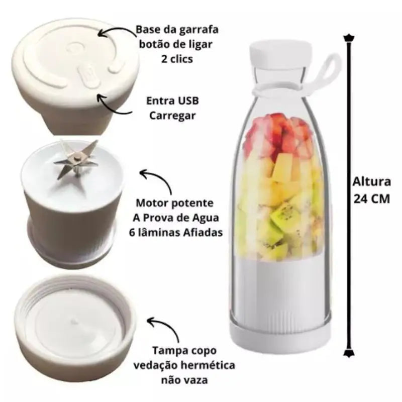 Mini Liquidificador Garrafa Portátil - Minz